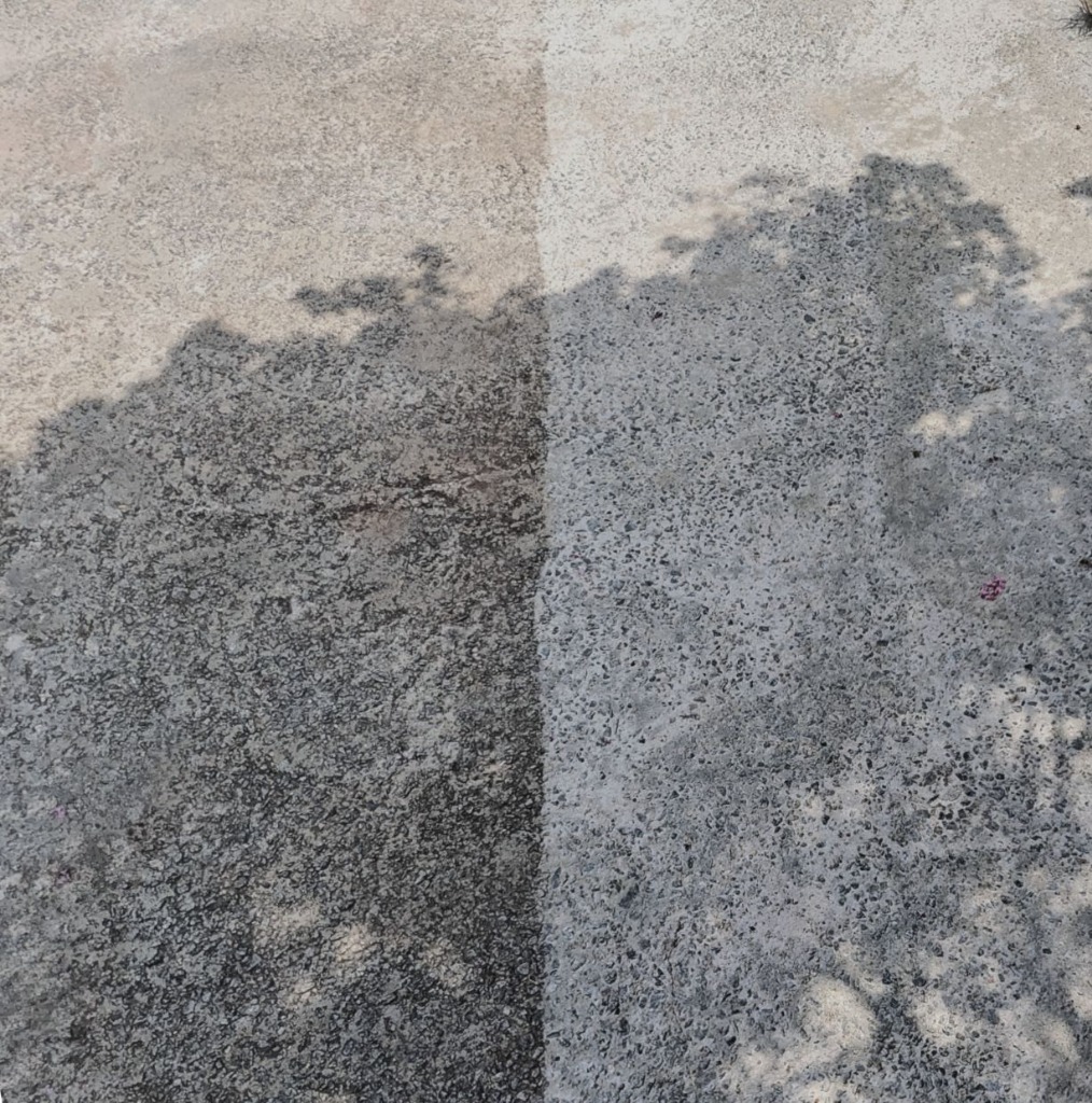 Concrete Driveway Split Cleaning